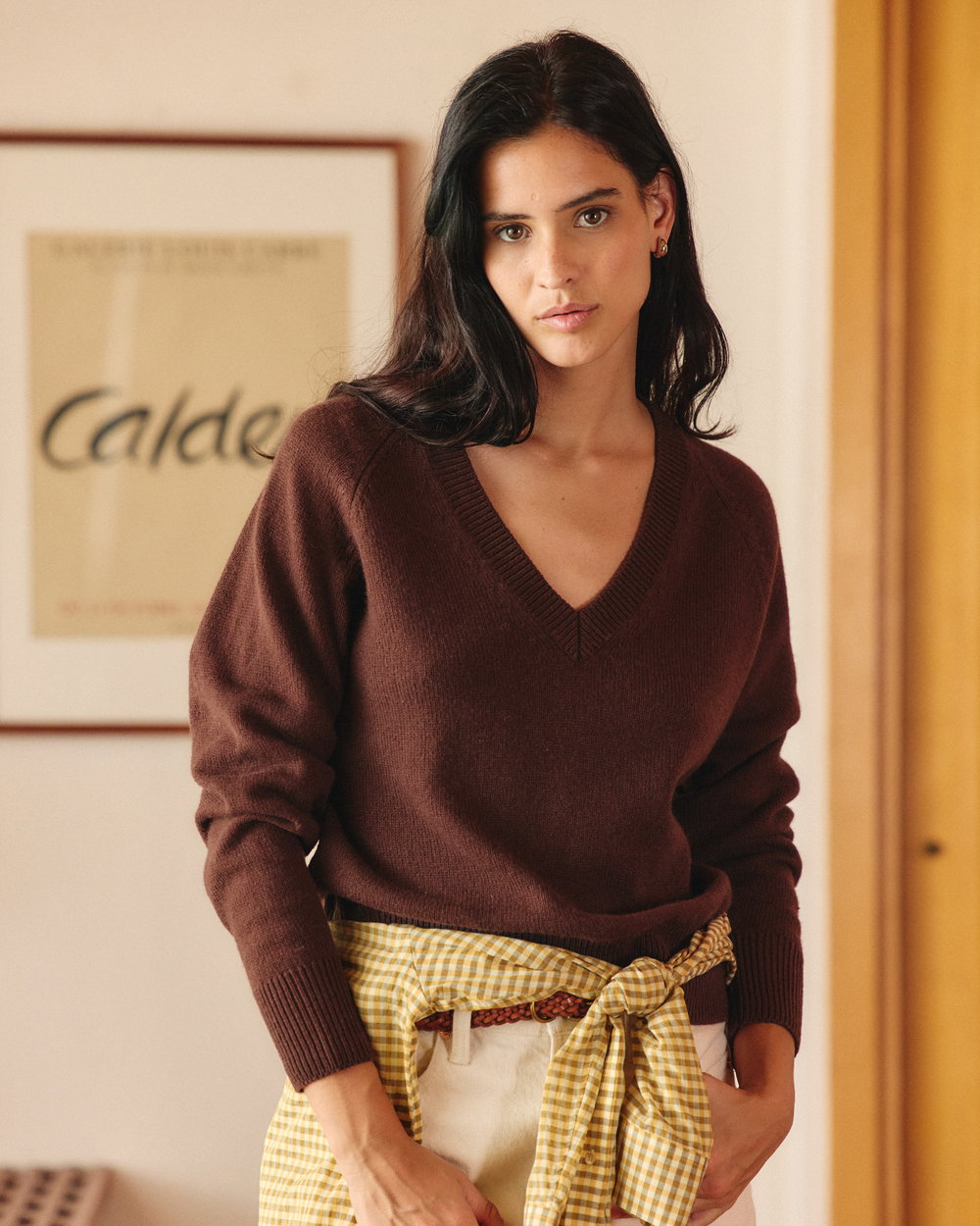 Le pull en cachemire avec col en V