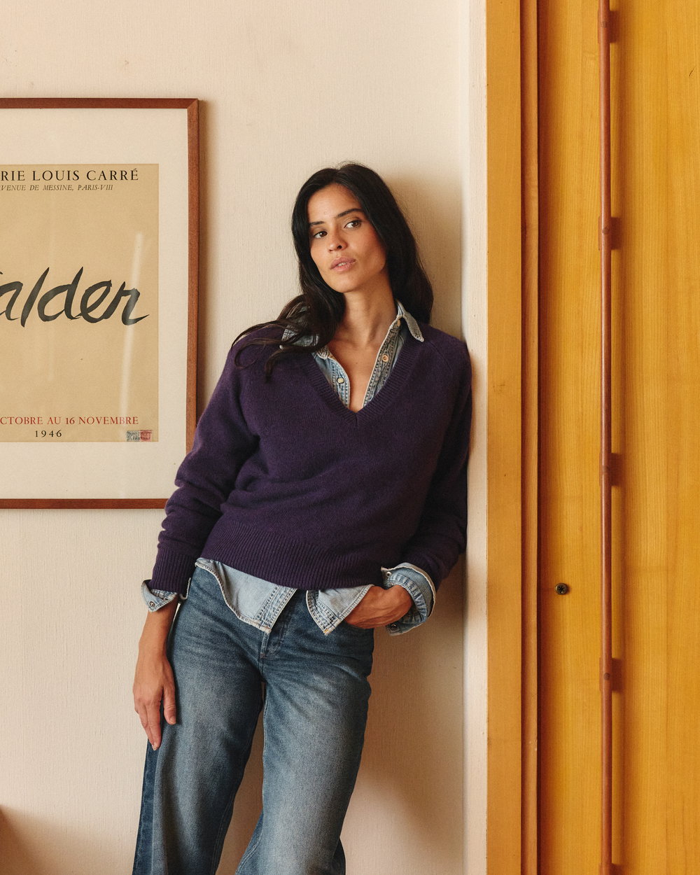Le pull en cachemire avec col en V