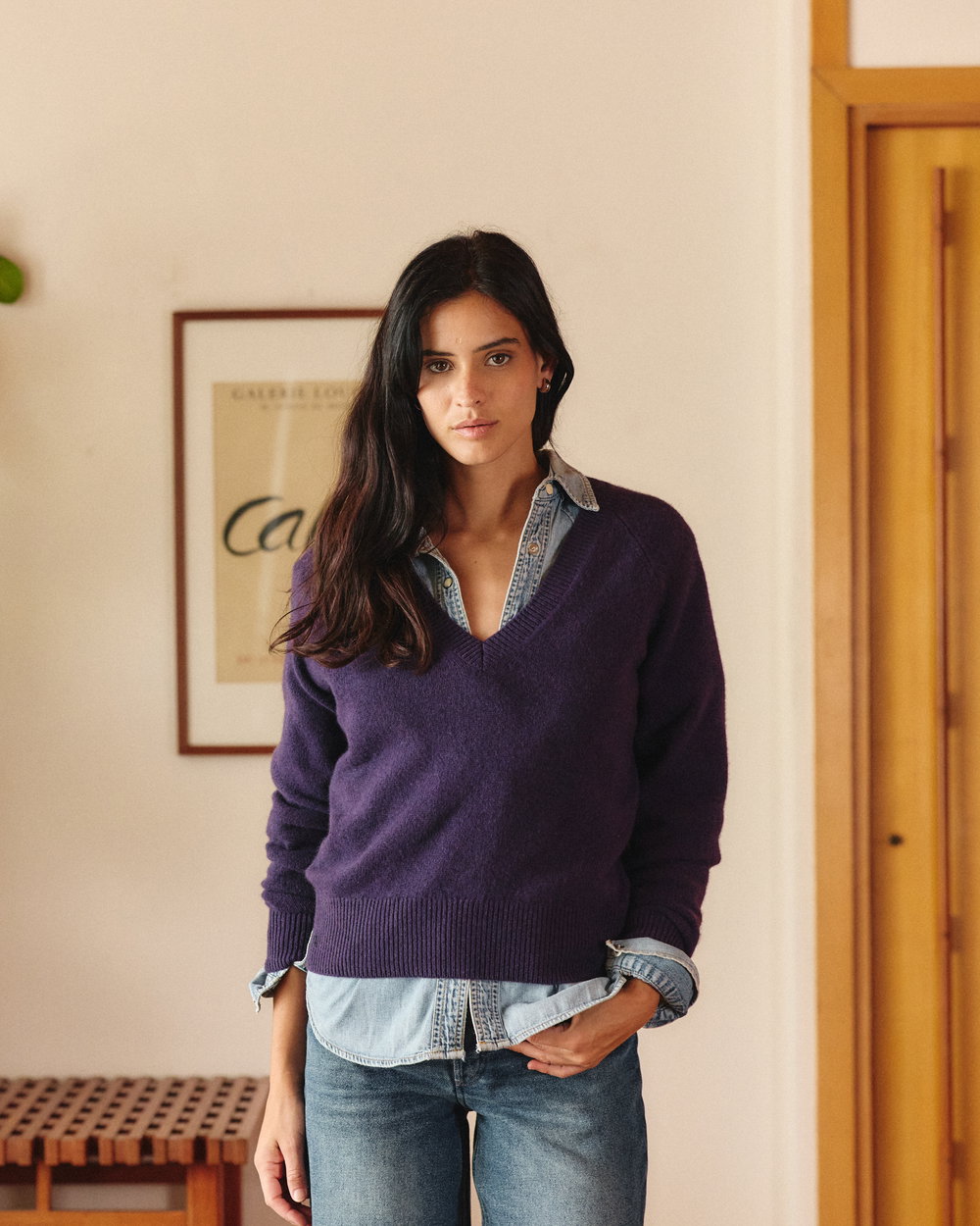 Le pull en cachemire avec col en V